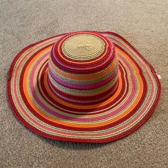 pink and orange stripes sunhat
